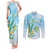 Personalised 2025 Aloha Hawaii Couples Matching Tank Maxi Dress and Long Sleeve Button Shirt Tropical Flowers And Honu