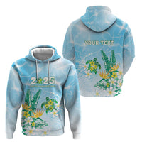 Personalised 2025 Aloha Hawaii Hoodie Tropical Flowers And Honu LT05 - Polynesian Pride