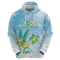 Personalised 2025 Aloha Hawaii Hoodie Tropical Flowers And Honu LT05 - Polynesian Pride