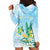 Personalised 2025 Aloha Hawaii Hoodie Dress Tropical Flowers And Honu