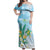 Personalised 2025 Aloha Hawaii Off Shoulder Maxi Dress Tropical Flowers And Honu