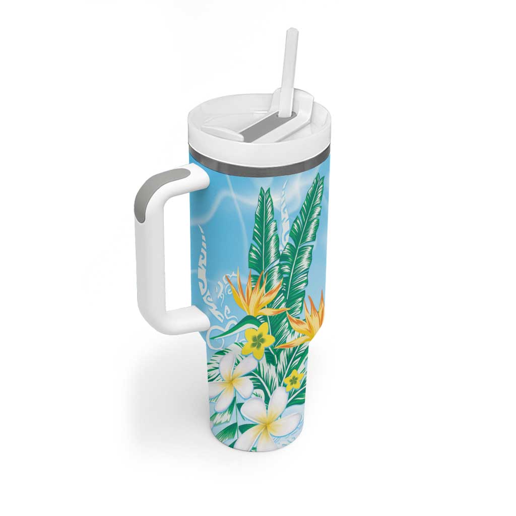 2025 Aloha Hawaii Tumbler With Handle Tropical Flowers And Honu LT05 - Polynesian Pride