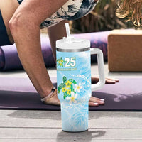 2025 Aloha Hawaii Tumbler With Handle Tropical Flowers And Honu LT05 - Polynesian Pride