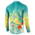 Hawaii Honu Button Sweatshirt Tropical Flowers Turquoise Gradient