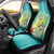 Hawaii Honu Car Seat Cover Tropical Flowers Turquoise Gradient