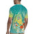 Hawaii Honu Rugby Jersey Tropical Flowers Turquoise Gradient