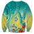 Hawaii Honu Sweatshirt Tropical Flowers Turquoise Gradient