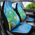 Hawaii Honu Car Seat Cover Tropical Flowers Blue Gradient