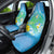 Hawaii Honu Car Seat Cover Tropical Flowers Blue Gradient