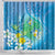 Hawaii Honu Shower Curtain Tropical Flowers Blue Gradient