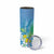 Hawaii Honu Skinny Tumbler Tropical Flowers Blue Gradient