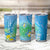 Hawaii Honu Tumbler Cup Tropical Flowers Blue Gradient