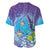 Hawaii Honu Baseball Jersey Tropical Flowers Purple Gradient