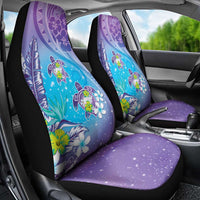 Hawaii Honu Car Seat Cover Tropical Flowers Purple Gradient LT05 - Polynesian Pride