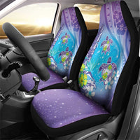 Hawaii Honu Car Seat Cover Tropical Flowers Purple Gradient LT05 - Polynesian Pride