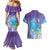 Hawaii Honu Couples Matching Mermaid Dress and Hawaiian Shirt Tropical Flowers Purple Gradient