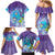 Hawaii Honu Family Matching Mermaid Dress and Hawaiian Shirt Tropical Flowers Purple Gradient