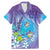 Hawaii Honu Family Matching Mermaid Dress and Hawaiian Shirt Tropical Flowers Purple Gradient