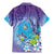 Hawaii Honu Family Matching Mermaid Dress and Hawaiian Shirt Tropical Flowers Purple Gradient