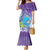 Hawaii Honu Family Matching Mermaid Dress and Hawaiian Shirt Tropical Flowers Purple Gradient