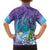 Hawaii Honu Family Matching Puletasi and Hawaiian Shirt Tropical Flowers Purple Gradient