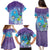 Hawaii Honu Family Matching Puletasi and Hawaiian Shirt Tropical Flowers Purple Gradient