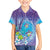 Hawaii Honu Family Matching Puletasi and Hawaiian Shirt Tropical Flowers Purple Gradient