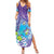 Hawaii Honu Family Matching Summer Maxi Dress and Hawaiian Shirt Tropical Flowers Purple Gradient