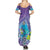 Hawaii Honu Family Matching Summer Maxi Dress and Hawaiian Shirt Tropical Flowers Purple Gradient