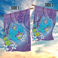 Hawaii Honu Garden Flag Tropical Flowers Purple Gradient LT05 - Polynesian Pride