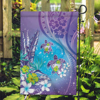Hawaii Honu Garden Flag Tropical Flowers Purple Gradient LT05 Garden Flag Purple - Polynesian Pride
