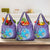 Hawaii Honu Grocery Bag Tropical Flowers Purple Gradient