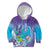 Hawaii Honu Kid Hoodie Tropical Flowers Purple Gradient