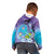 Hawaii Honu Kid Hoodie Tropical Flowers Purple Gradient