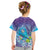 Hawaii Honu Kid T Shirt Tropical Flowers Purple Gradient