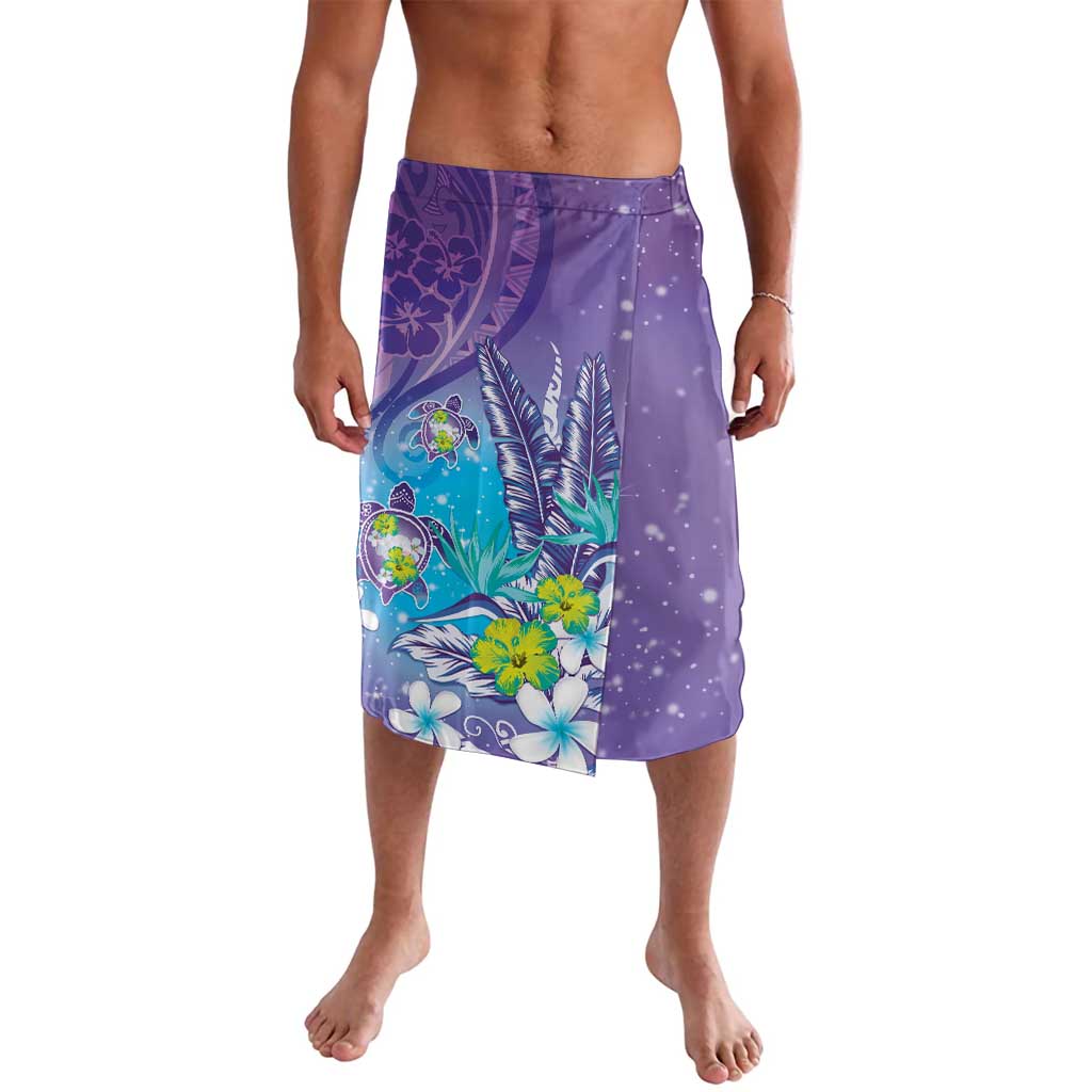 Hawaii Honu Lavalava Tropical Flowers Purple Gradient LT05 Purple - Polynesian Pride