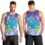 Hawaii Honu Men Tank Top Tropical Flowers Purple Gradient