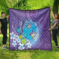 Hawaii Honu Quilt - Tropical Flowers Purple Gradient LT05 - Polynesian Pride