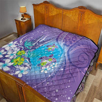 Hawaii Honu Quilt - Tropical Flowers Purple Gradient LT05 - Polynesian Pride
