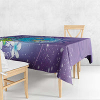 Hawaii Honu Tablecloth Tropical Flowers Purple Gradient LT05 - Polynesian Pride