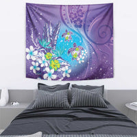 Hawaii Honu Tapestry Tropical Flowers Purple Gradient LT05 - Polynesian Pride