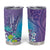 Hawaii Honu Tumbler Cup Tropical Flowers Purple Gradient