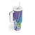 Hawaii Honu Tumbler With Handle Tropical Flowers Purple Gradient