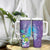 Hawaii Honu Tumbler With Handle Tropical Flowers Purple Gradient