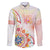 Happy Holi Festival Family Matching Puletasi and Hawaiian Shirt Rangoli With Polynesian Pattern LT05 Dad's Shirt - Long Sleeve White - Polynesian Pride