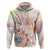 Happy Holi Festival Hoodie Rangoli With Polynesian Pattern LT05 Zip Hoodie White - Polynesian Pride