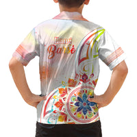 Happy Holi Festival Kid Hawaiian Shirt Rangoli With Polynesian Pattern LT05 - Polynesian Pride
