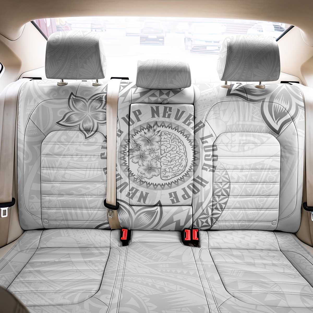 Brain Cancer Warrior Back Car Seat Cover Never Give Up LT05 - Polynesian Pride