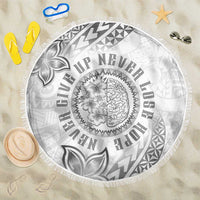 Brain Cancer Warrior Beach Blanket Never Give Up LT05 One Size 150cm White - Polynesian Pride