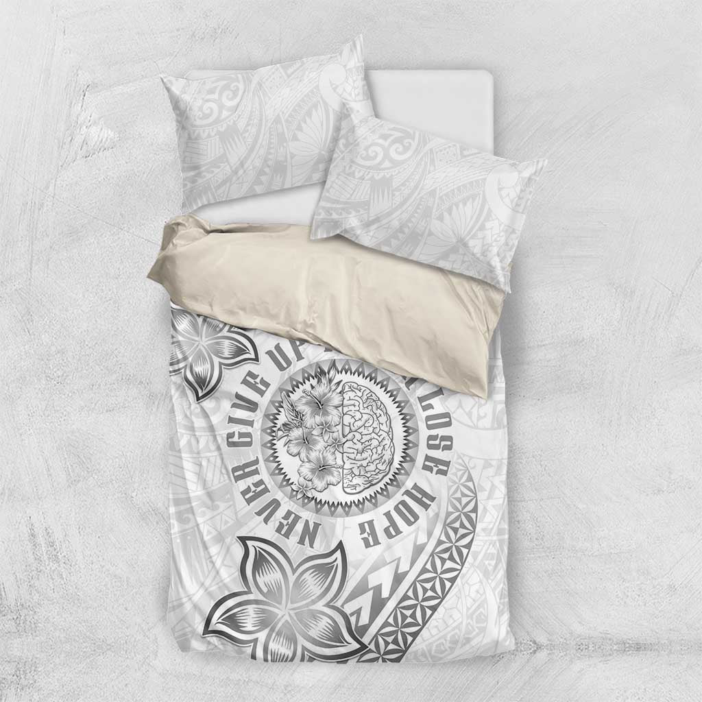 Brain Cancer Warrior Bedding Set Never Give Up LT05 US Twin 172cm x 218cm White - Polynesian Pride